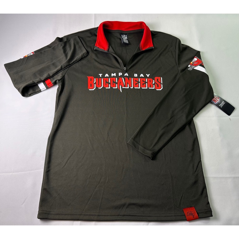 NWT NFL Tampa Bay Buccaneers Football Team Apparel Quarter Zip Pullover Shirt XL
